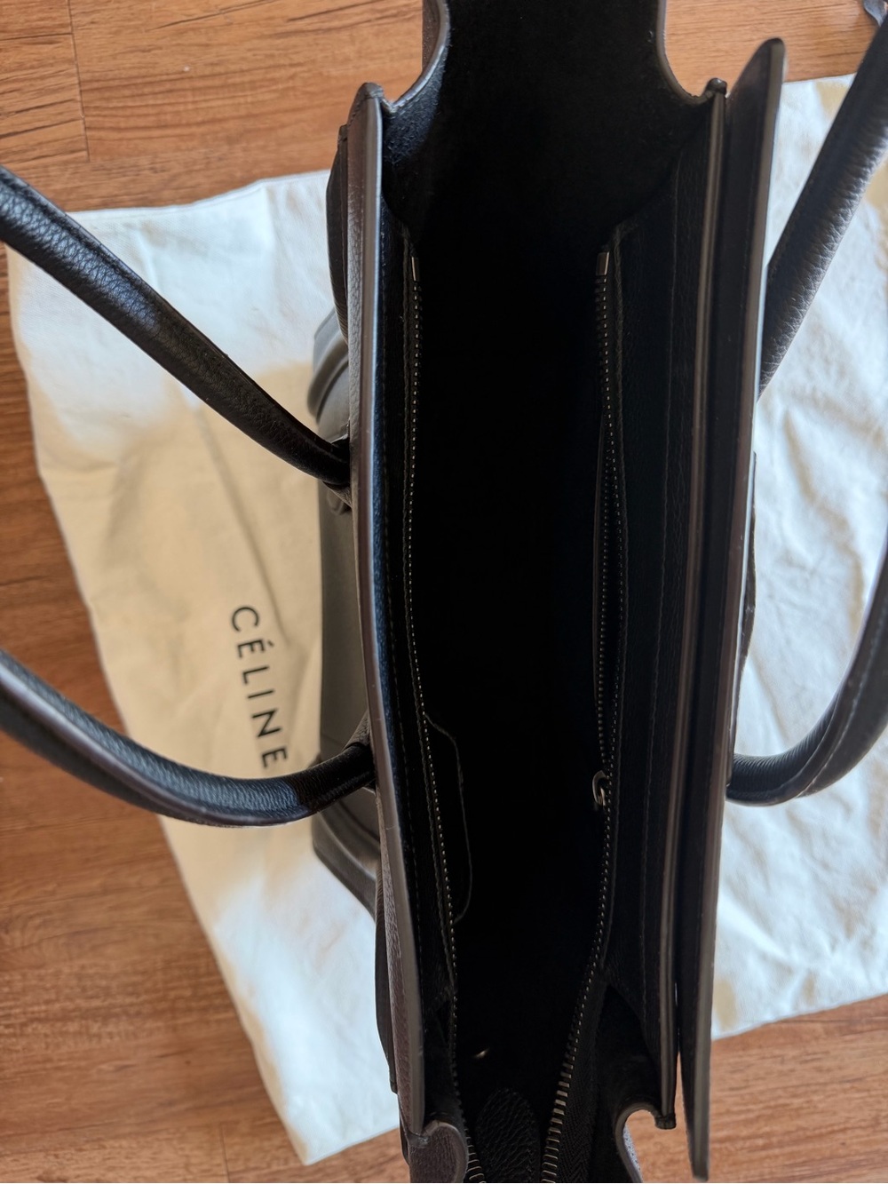 Celine Black Pebbled Leather Mini Luggage Tote - Picture 10 of 16
